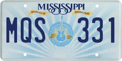 MS license plate MQS331