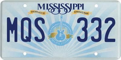 MS license plate MQS332