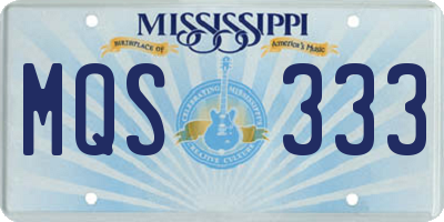 MS license plate MQS333