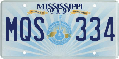 MS license plate MQS334