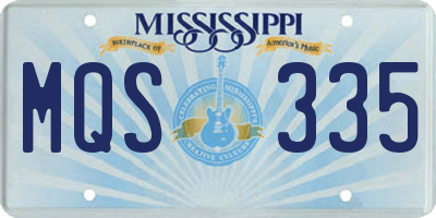 MS license plate MQS335