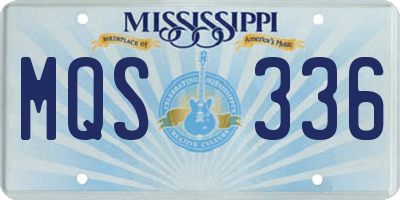 MS license plate MQS336