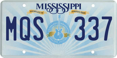 MS license plate MQS337