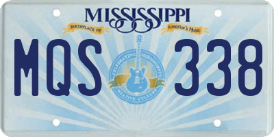 MS license plate MQS338
