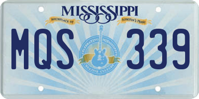 MS license plate MQS339