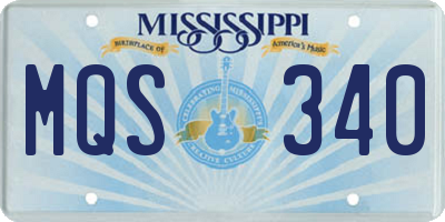 MS license plate MQS340