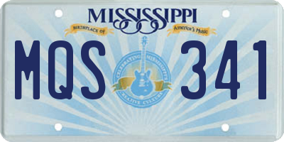 MS license plate MQS341
