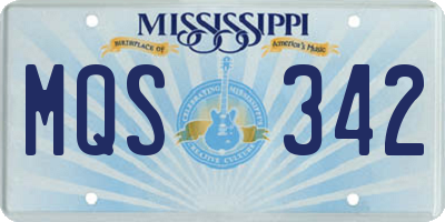 MS license plate MQS342