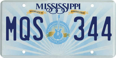 MS license plate MQS344