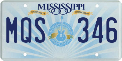 MS license plate MQS346