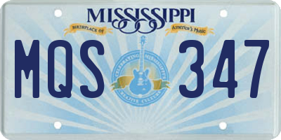 MS license plate MQS347
