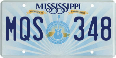 MS license plate MQS348
