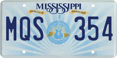 MS license plate MQS354