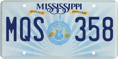MS license plate MQS358
