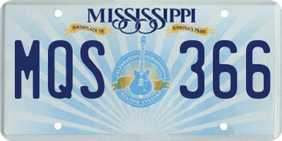 MS license plate MQS366