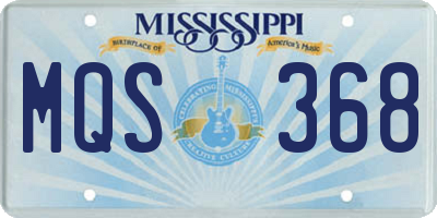 MS license plate MQS368