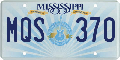 MS license plate MQS370