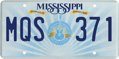 MS license plate MQS371