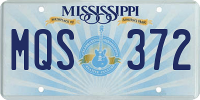 MS license plate MQS372