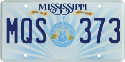 MS license plate MQS373