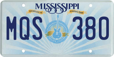 MS license plate MQS380