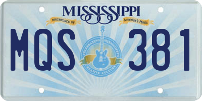 MS license plate MQS381