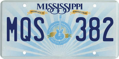 MS license plate MQS382