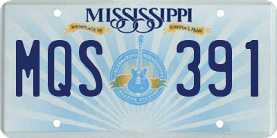 MS license plate MQS391
