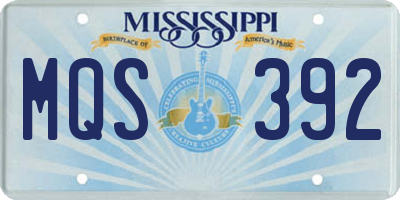 MS license plate MQS392