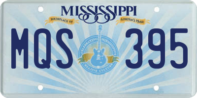 MS license plate MQS395