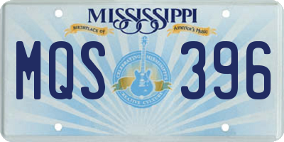 MS license plate MQS396