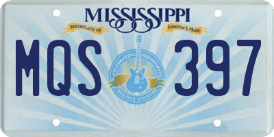 MS license plate MQS397