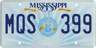 MS license plate MQS399