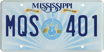 MS license plate MQS401