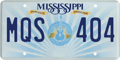 MS license plate MQS404