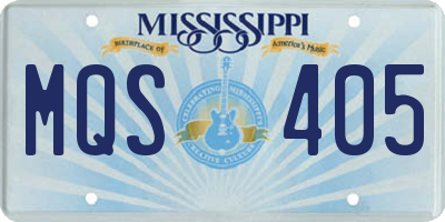 MS license plate MQS405