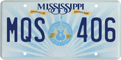 MS license plate MQS406