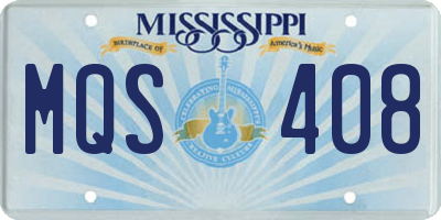 MS license plate MQS408