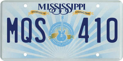 MS license plate MQS410
