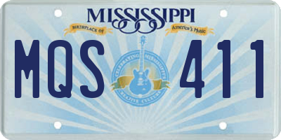 MS license plate MQS411