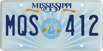MS license plate MQS412