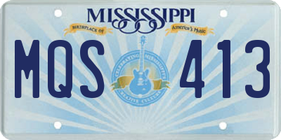MS license plate MQS413