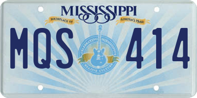MS license plate MQS414