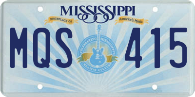 MS license plate MQS415