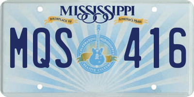 MS license plate MQS416