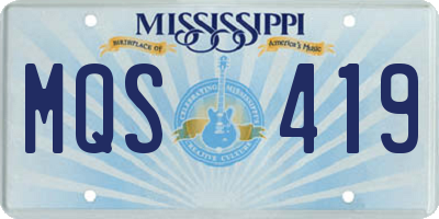 MS license plate MQS419