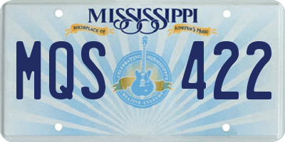 MS license plate MQS422