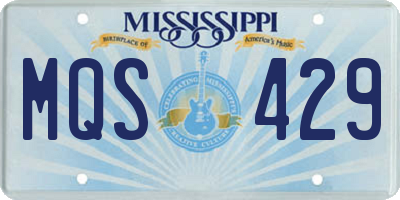 MS license plate MQS429