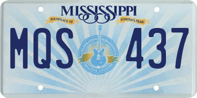 MS license plate MQS437