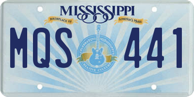 MS license plate MQS441